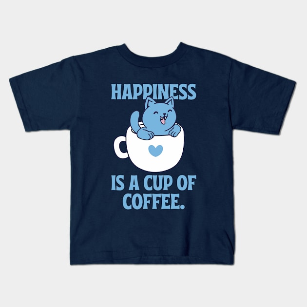 Happiness is a Cup of Coffee Kids T-Shirt by Bruno Pires